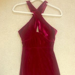 NBD red velvet tight sexy mini dress!